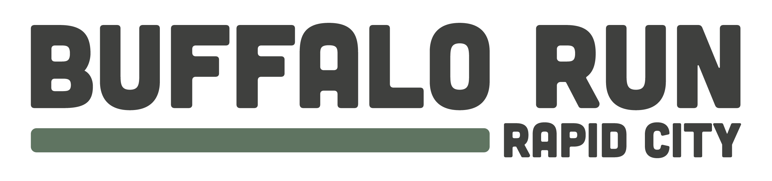 The image displays the text "Buffalo Run Rapid City" in large, bold letters.